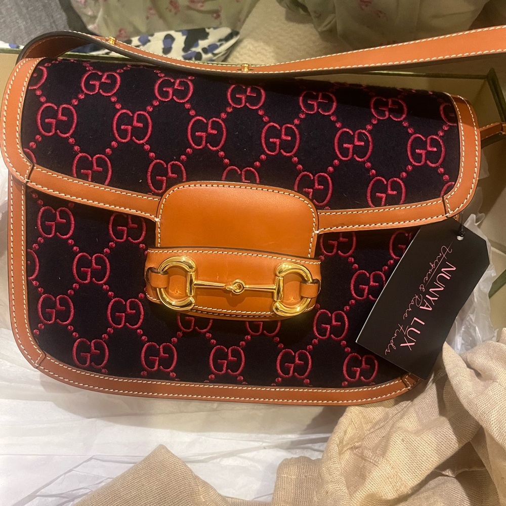 Gucci Black and Red Crossbody Bag